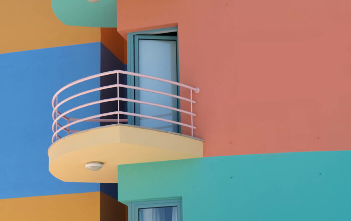 Colourful painted flat